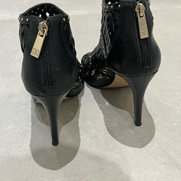 Black cage stiletto heels with gold stud accents. Ivanka Trump US 8.5 - Picture 3 of 6